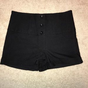 Black high waisted dress shorts